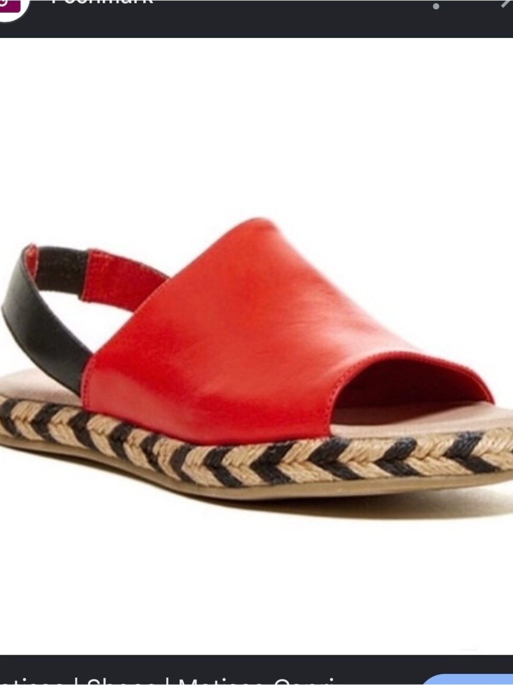 Matisse Red and Black Braided Espadrille Slingback Sandal